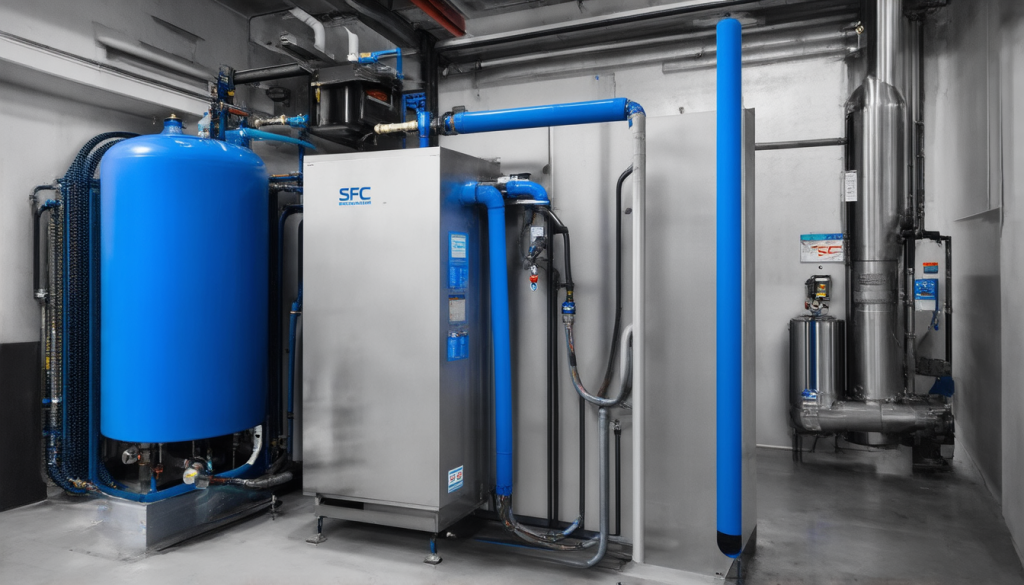 SFC Energy-Aktie: Es ist nicht alles schlecht! Wasserstoff-Brennstoffzellensystem von SFC Energy in einer modernen industriellen Umgebung