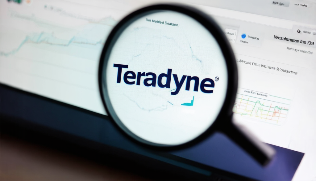 Roboter und Coboter auf dem Vormarsch: 4 heiße Trends Vergrößerungsglas auf Teradyne Logo