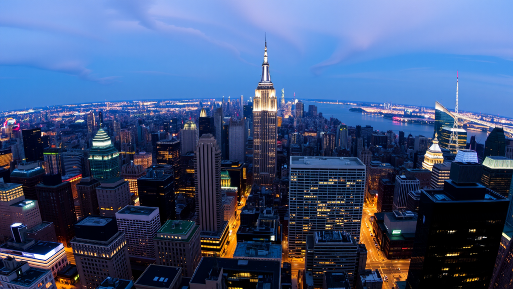 Cloudflare Aktie: Netzausfall sorgt für Chaos! Nächtliche Finanzdistrikt-Panoramasicht