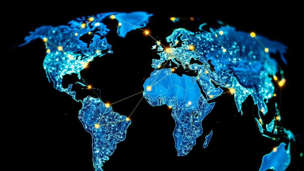 Leuchtender Globus zeigt TeamViewers globale Reichweite
