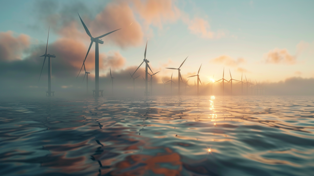 Orsted-Aktie: Ist das Drama damit zu Ende? Flotte von Offshore-Windturbinen im Meer, die Orsteds marine Initiativen darstellen.