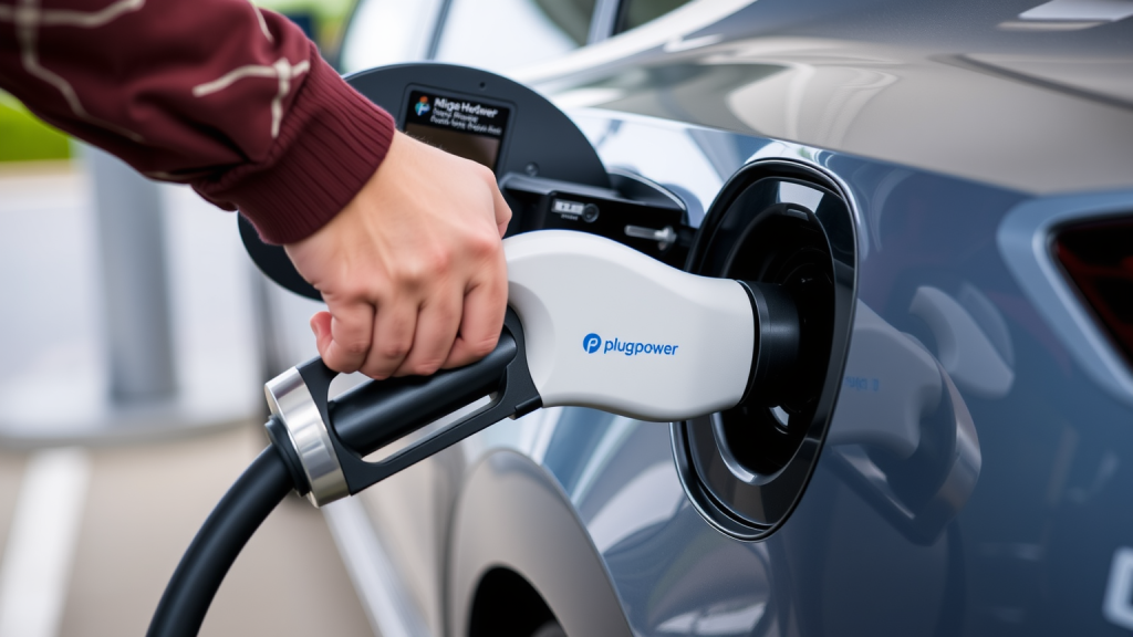 Plug Power Wasserstoffdüse tankt modernes Fahrzeug