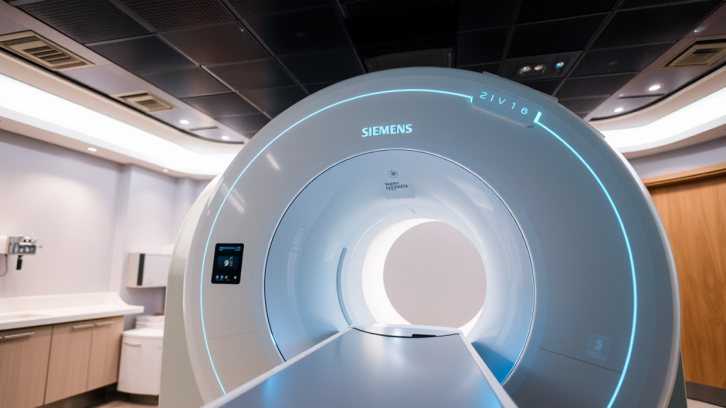 Siemens Healthineers–Aktie: Klarere Eigentümerstruktur, schärferes Profil! Nahaufnahme eines Siemens Healthineers MRT-Geräts