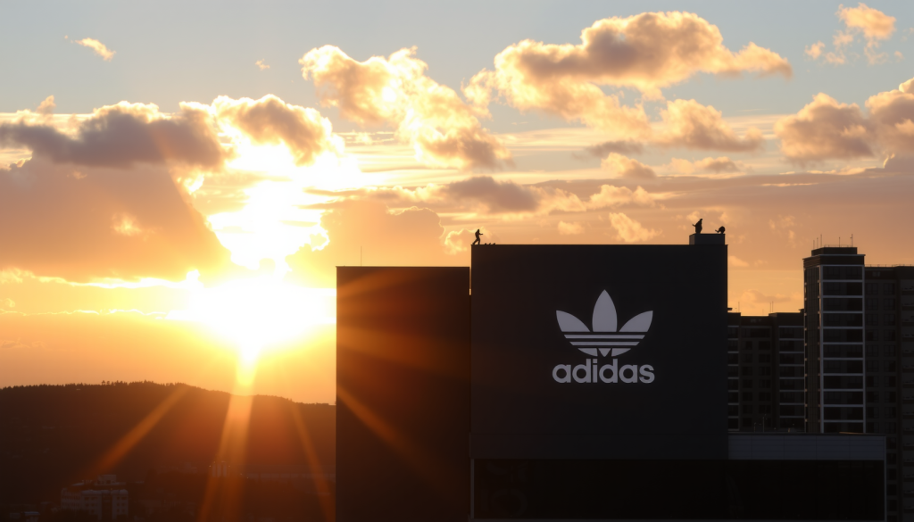 Adidas-Aktie: Der Favorit für 2026? Adidas-Zentrale im Sonnenuntergang