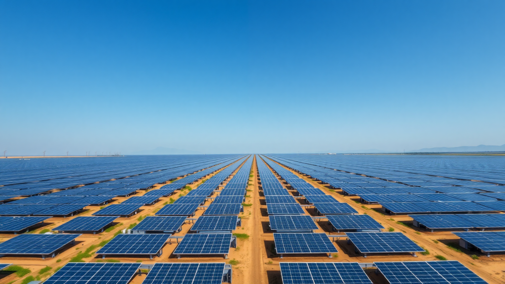 BYD: Wachstum kommt jetzt aus dem Ausland! BYD-Solarfarm unter blauem Himmel