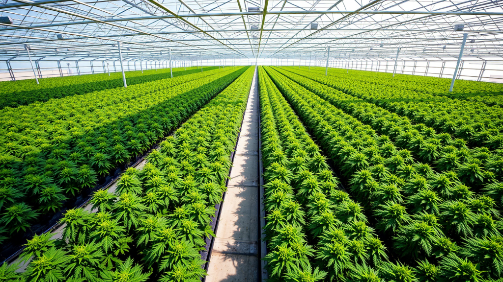 Canopy Growth- und Tilray-Akie: Das zeigt enorme Wirkung! Luftaufnahme der Gewächshäuser mit Cannabis