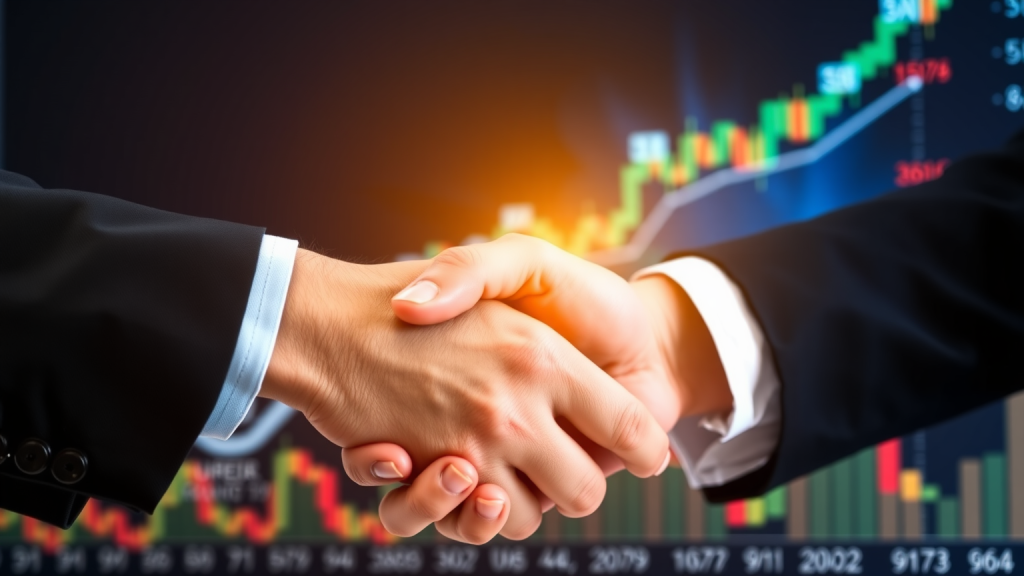 CureVac-Aktie: Kurz vor der Übernahme! Händedruck vor CureVac-Logo und Aktienchart