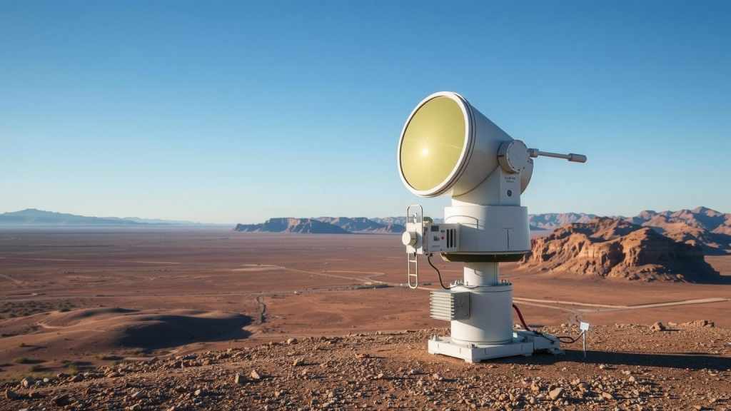 Hensoldt-Radarsystem scannt Wüstenlandschaft