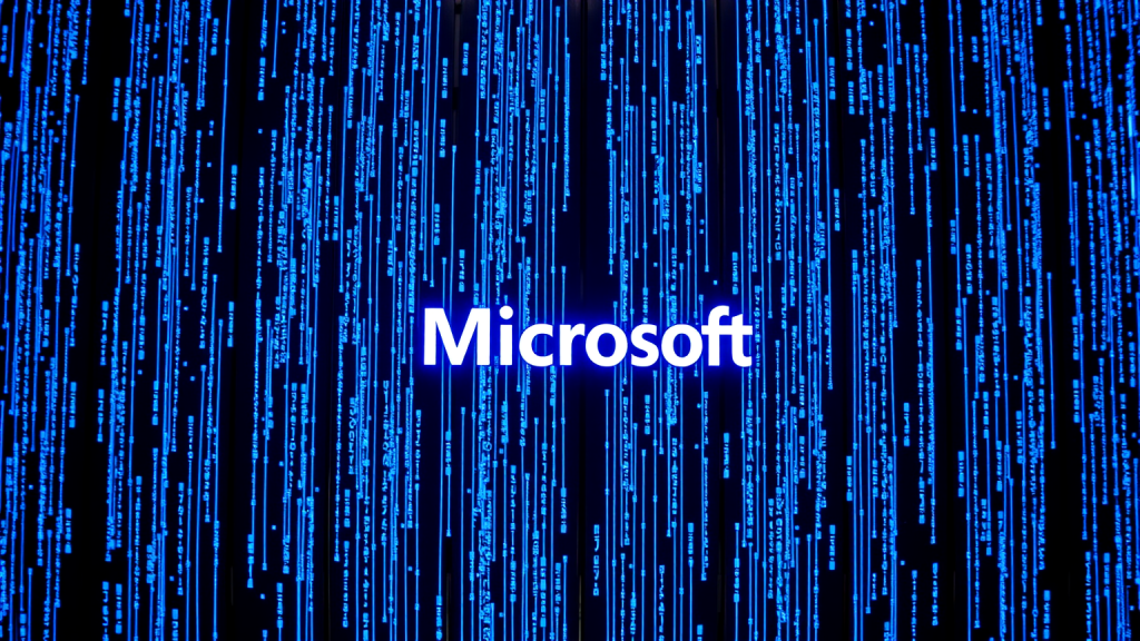Microsoft: Pro und Contra – jetzt entscheiden! Beleuchtete Datenströme mit Microsoft-Logo