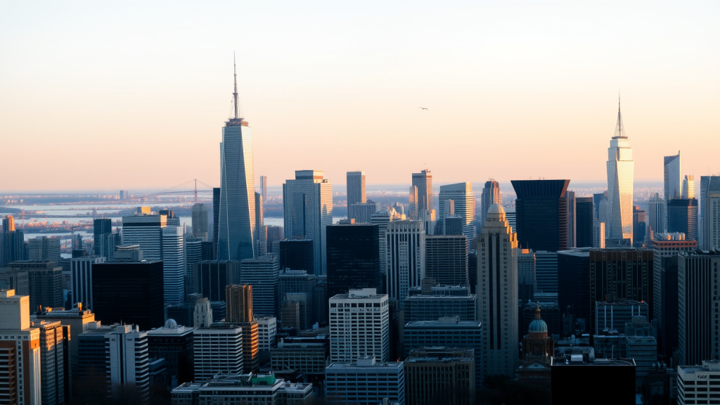 Puma-Aktie: Darauf blicken die Anleger jetzt. Panorama einer Finanzmetropole im Abendlicht.