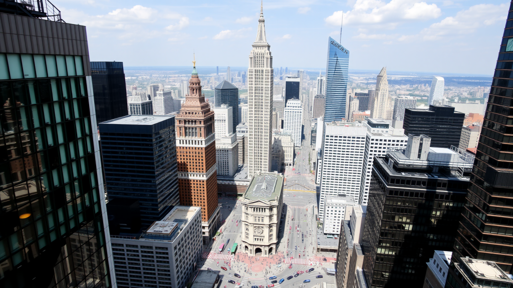 DroneShield-Aktie: 2025 kein Maßstab für 2026 Luftaufnahme eines Finanzviertels mit Wolkenkratzern