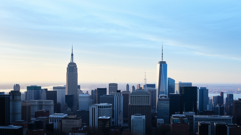 MercadoLibre: Kommt der nächste Impuls aus Venezuela? Stadtpanorama bei Morgendämmerung mit Schatten auf Finanzmarken