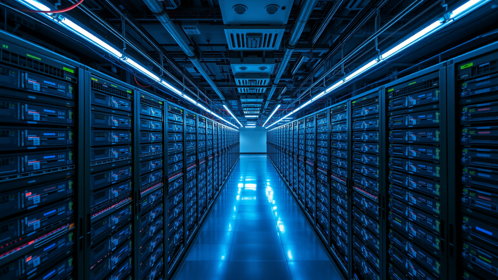 Luftaufnahme eines Rechenzentrums mit Supermicro-Hardware