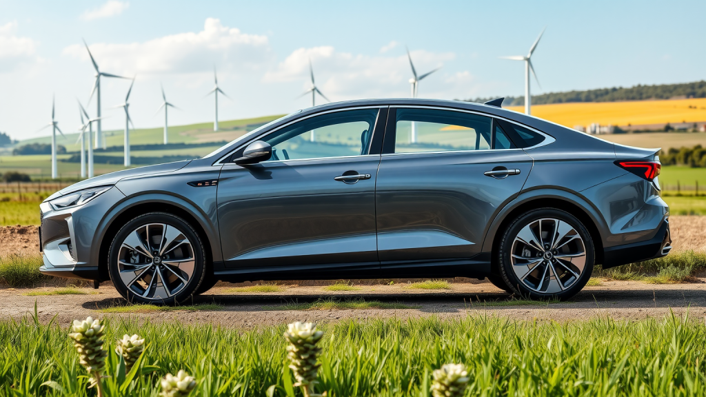 BYD-Elektrolimousine mit Windturbinen