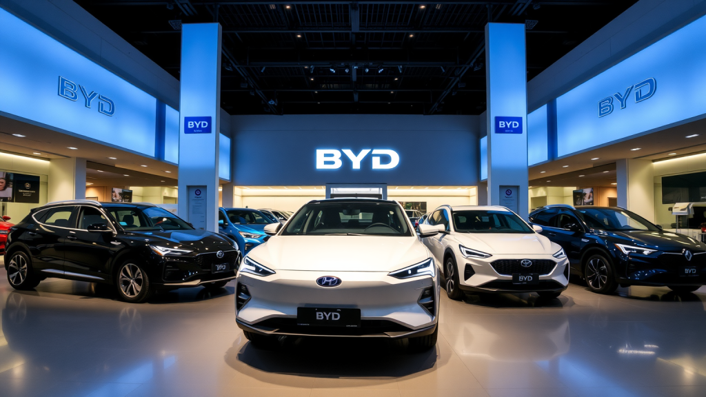 BYD-Aktie: Neuer Angriff mit dem Atto 3! BYD-Autohaus mit Elektrofahrzeugen
