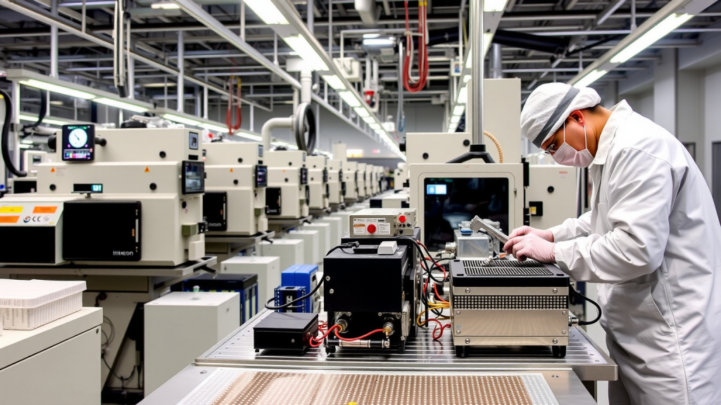 Infineon-Halbleiterfabrik mit Technikern