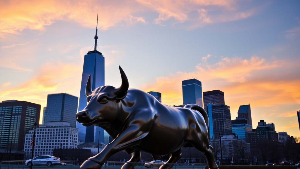 Nikkei 225: Gegen den Trend! Bulle und Bär vor Skyline