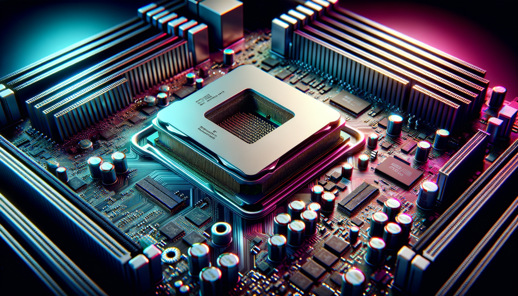 AMD-Aktie: Offensive an mehreren Fronten! Nahaufnahme eines AMD Ryzen-Prozessors auf einem Motherboard mit RGB-Beleuchtung