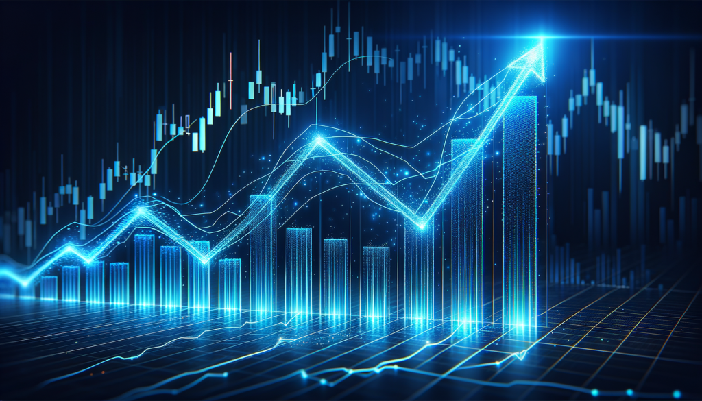 Sojabohnen-Futures: Handelssorgen drücken! Aufwärts gerichtetes Diagramm auf dunklem Hintergrund