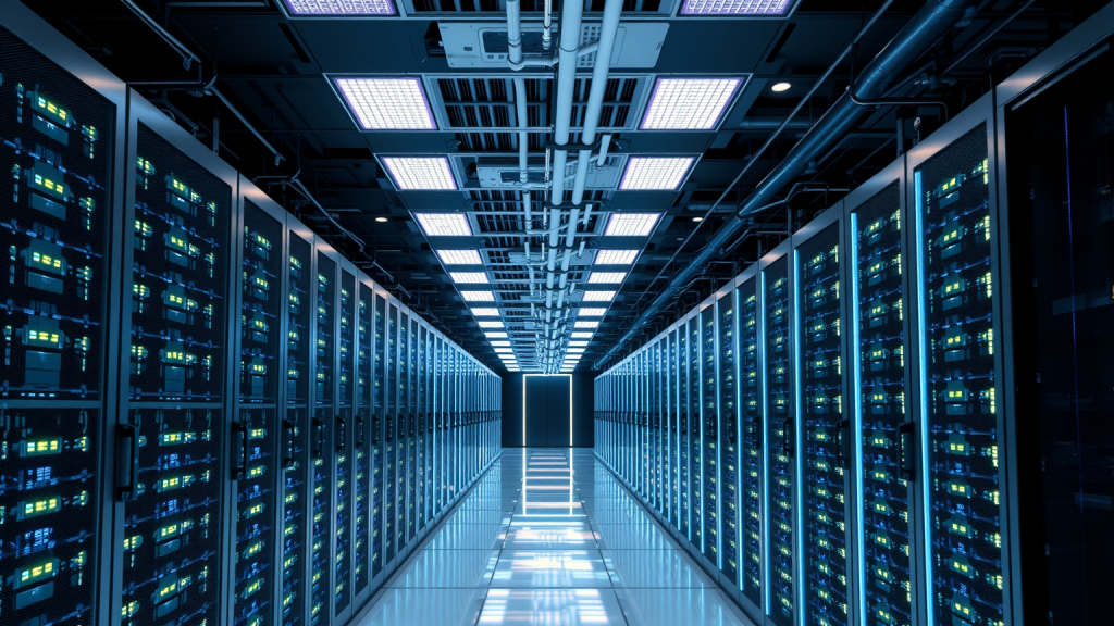 Rechenzentrum mit Infineon-Hochleistungschips