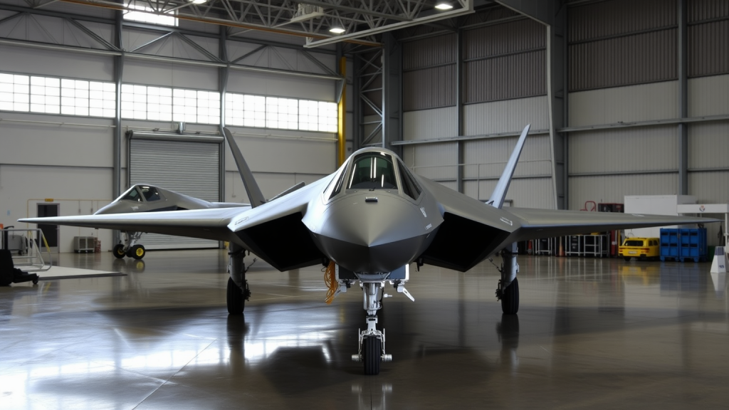 Lockheed Martin Tarnkappenflugzeug im Hangar