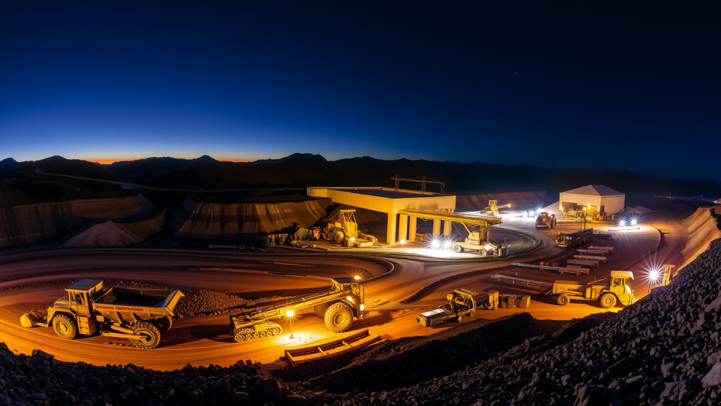 OHB-Aktie: OHB am Scheideweg – hält die 210-Euro-Marke? Panoramabergwerksansicht bei Nacht.