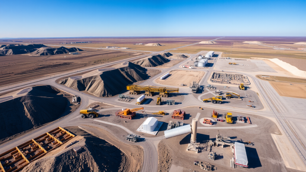 eine Luftaufnahme einer Standard Lithium-Mine bei klarem Himmel