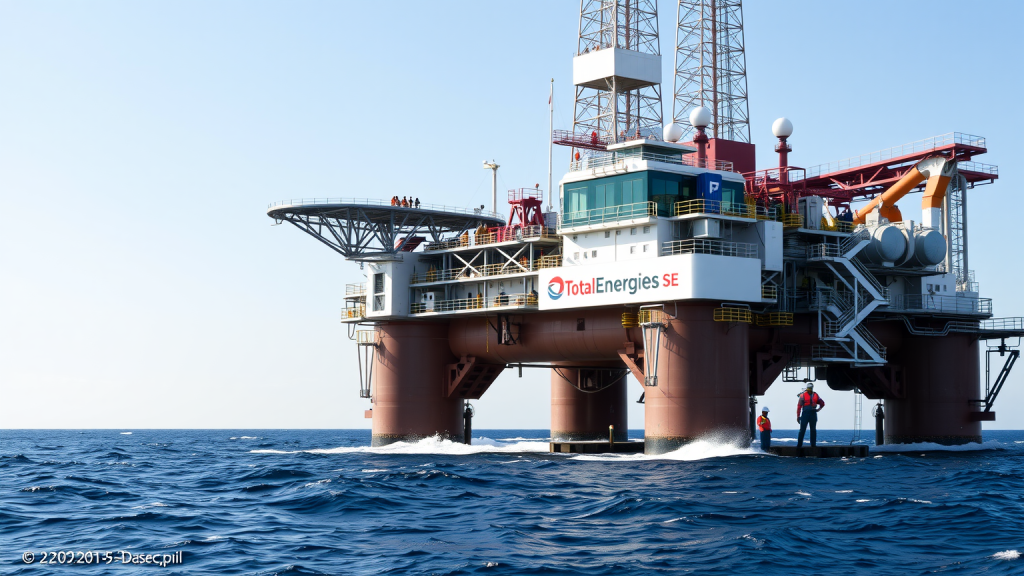 Offshore-Ölplattform mit Mitarbeitern