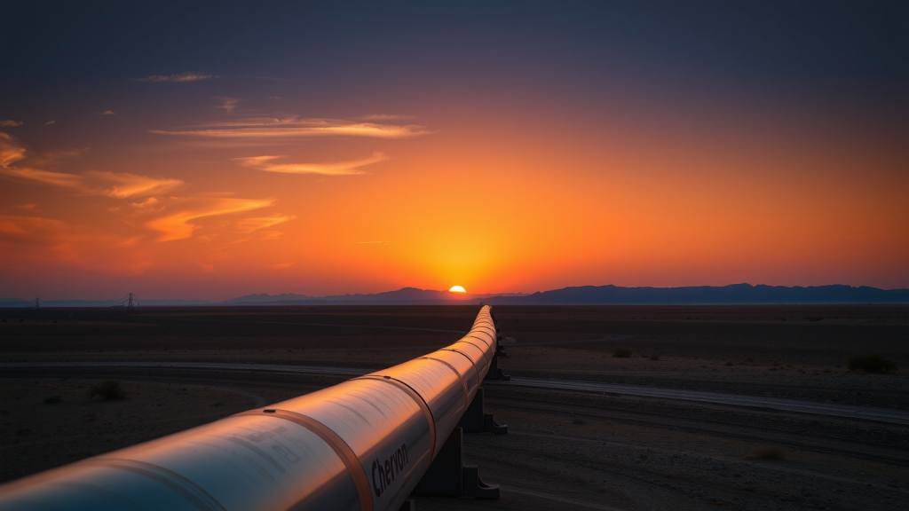 Chevron-Aktie: Analysten bleiben bullish! Chevron-Ölrohrleitung in der Wüste