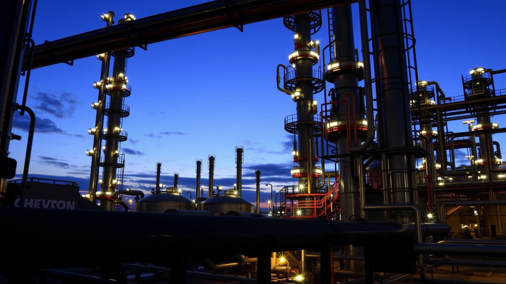 Chevron-Raffinerie bei Dämmerung