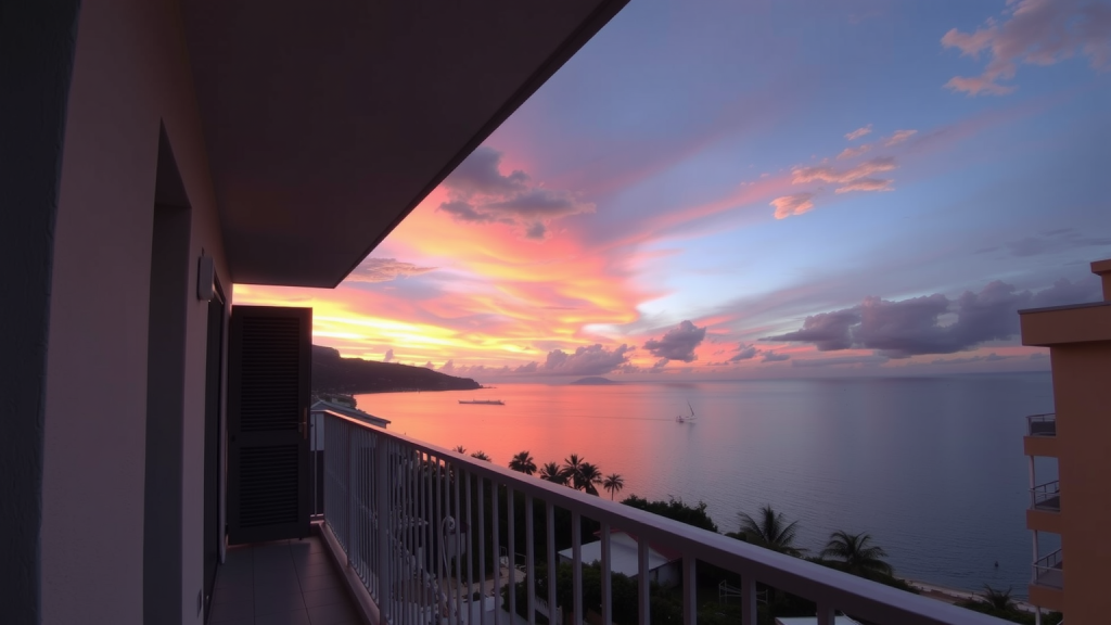Sonnenuntergang vom Balkon einer Vonovia-Wohnung