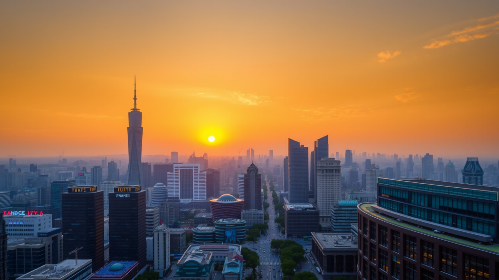 VanEck Global Real Estate ETF: Index-Neugewichtung im September 2026 Sonnenaufgang über Finanzviertel