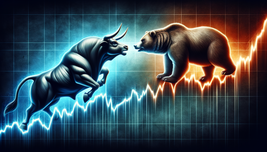 Micron-Aktie: Anthropic-Deal befeuert den Höhenflug! Kampf zwischen Bulle und Bär über einem Aktienmarkt-Chart.