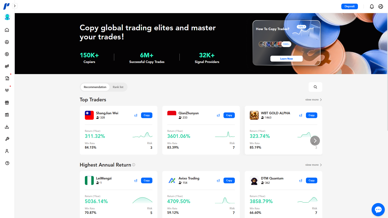 PU Prime Copy Trader Funktion