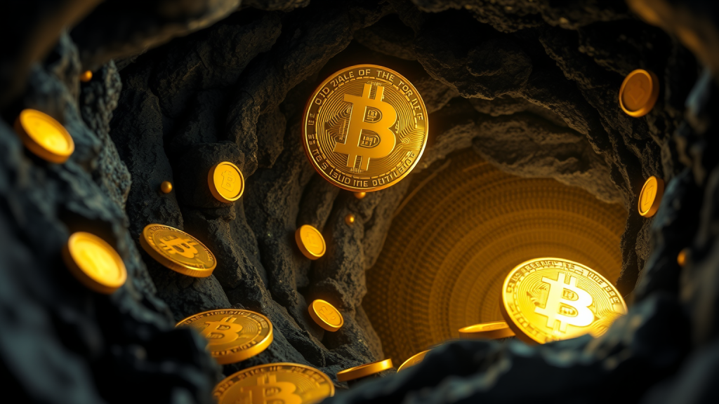 Bitcoin: Kapital wandert zur KI-Story Digitale Darstellung von Bitcoin-Mining