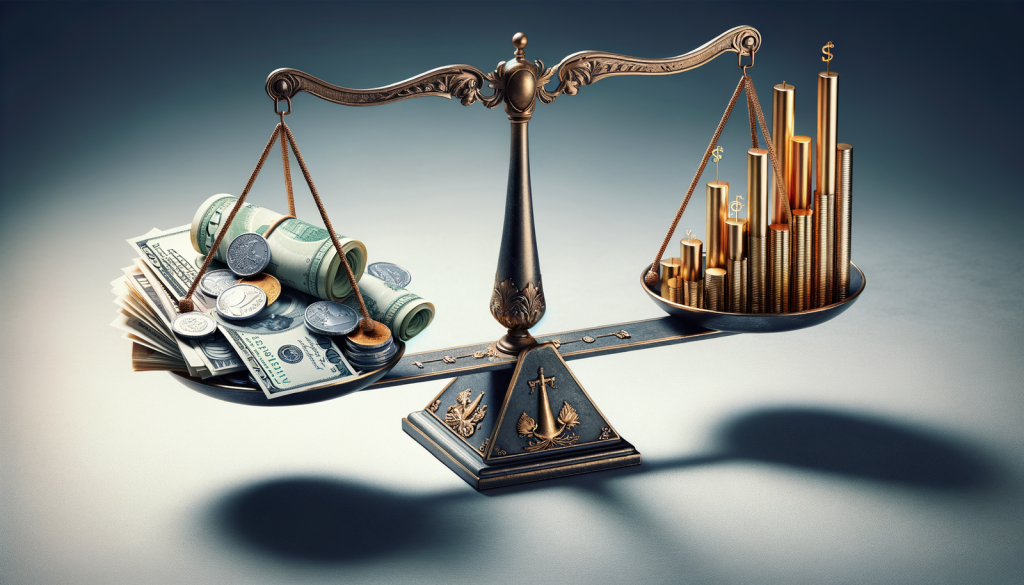 Blackrock Energy and Resources Income Trust PLC Rückkauf mit Abschlag Wippe mit Geldscheinen und Aktienchart