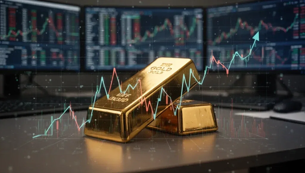 Gold: 8,9 Milliarden Dollar ETF-Abflüsse Gold Aktie - Beitragsbild
