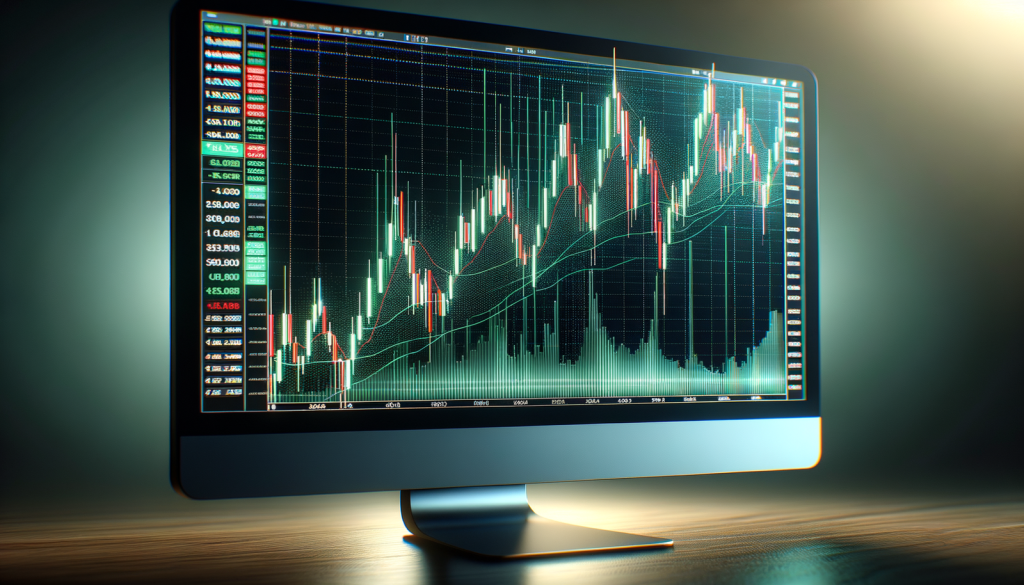 Blackrock Energy and Resources Income Trust PLC NAV nähert sich 189 Pence Detailansicht eines Kerzendiagramms auf einem Computerbildschirm