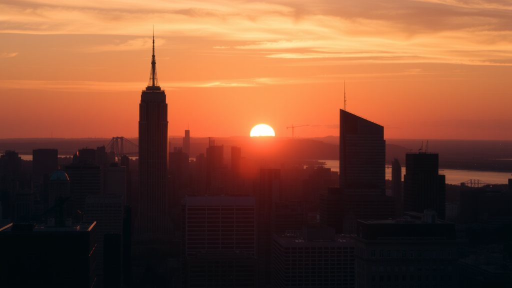 Amylyx: Phase-3-Studie LUCIDITY erfolgreich Stadtansicht bei Sonnenuntergang