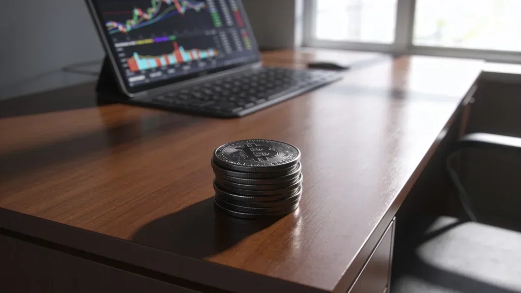 Bitcoin Aktie - Beitragsbild (KI-generiertes Symbolbild)