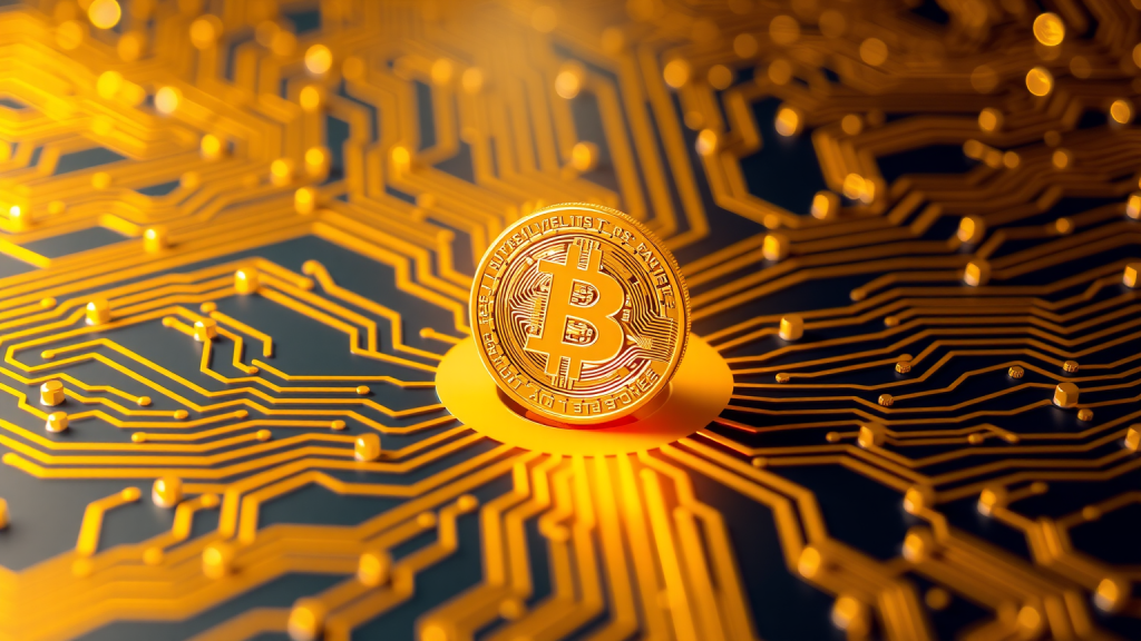 Bitcoin: Zwei Termine, ein Nervenpunkt Leuchtender Bitcoin aus goldenen Schaltkreisen (KI-generiertes Symbolbild)