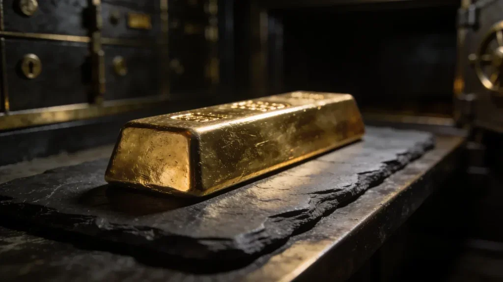 Gold: Eskalation am Golf treibt Nachfrage Gold Aktie - Beitragsbild (KI-generiertes Symbolbild)