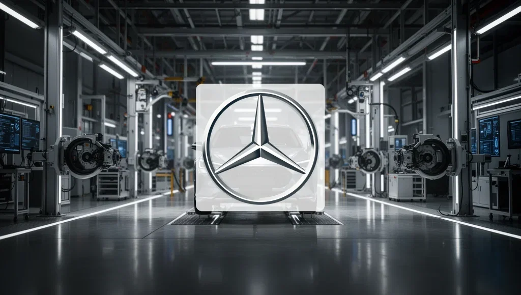Mercedes-Benz Aktie: Management fordert 38-Stunden-Woche Mercedes-Benz Aktie - Beitragsbild (KI-generiertes Symbolbild)