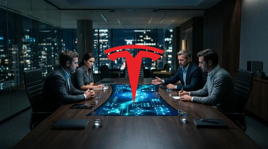 Tesla Aktie: Stimmrecht per Autopilot Tesla Aktie - Beitragsbild (KI-generiertes Symbolbild)