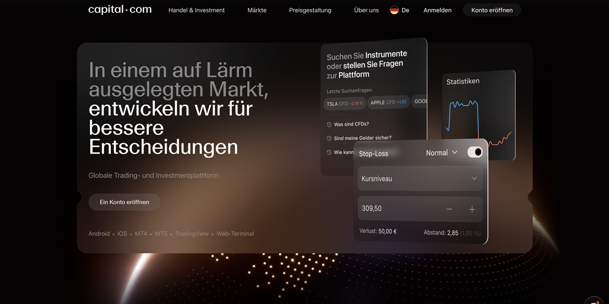 Capital.com Webseite