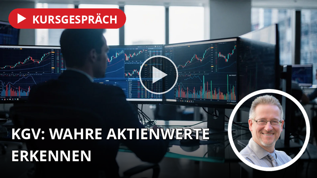Anleihenmärkte belasten Tech-Werte, Novo Nordisk fehlt die Fantasie, und was das KGV wirklich verrät Ein professioneller Arbeitsplatz mit Aktiencharts auf Monitoren in einer angespannten, modernen Büroatmosphäre.