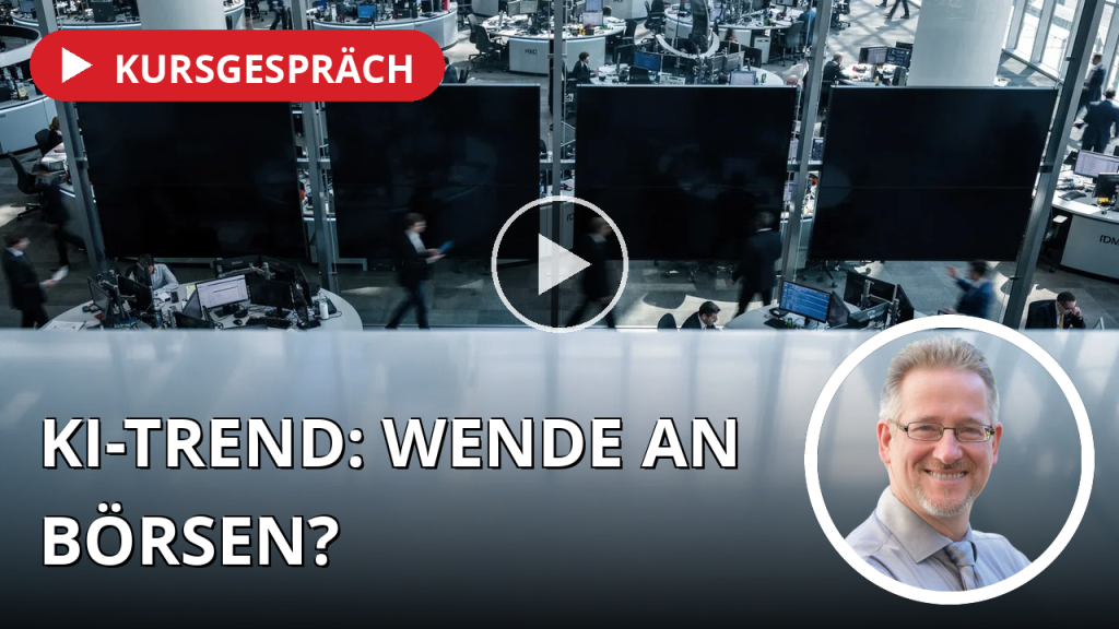 KI-Warnung sorgt für Nervosität an den Börsen – SpaceX vor der Wende, Krypto-Showdown im US-Senat Ein belebter Börsensaal mit unscharfen Akteuren vor großen, leeren Glasflächen in einer professionellen, neutralen Atmosphäre.