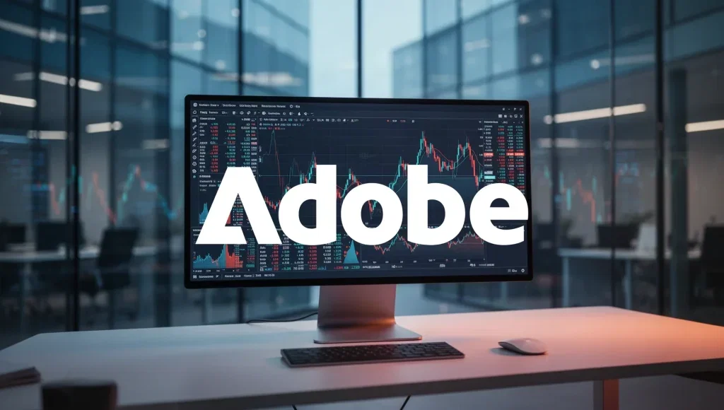 Adobe Aktie: Gratis-Klon setzt HSBC unter Druck Adobe Aktie - Beitragsbild (KI-generiertes Symbolbild)