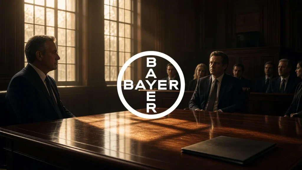 Bayer Aktie: 7,25-Milliarden-Vergleich vor Richterentscheid Bayer Aktie - Beitragsbild (KI-generiertes Symbolbild)
