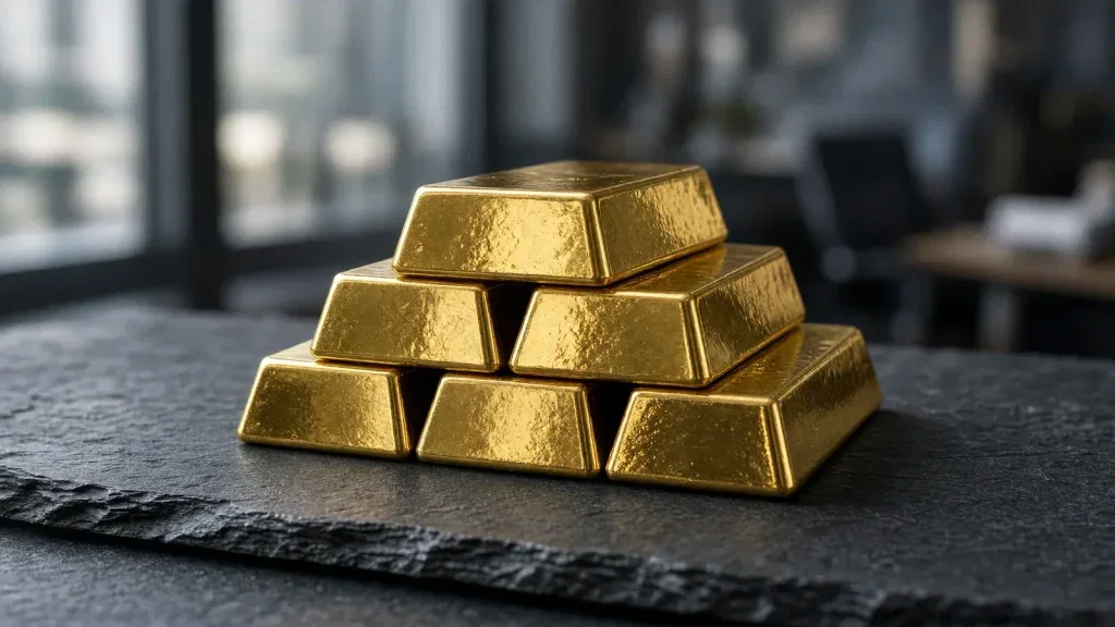 Gold: Stärkster Wochenverlust seit vier Monaten Gold Aktie - Beitragsbild (KI-generiertes Symbolbild)